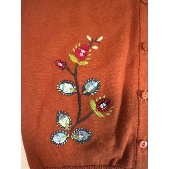 Christopher‎ & Banks Embroidered And Beaded Cardigan Womens Small Boho Folk - Picture 2 of 8